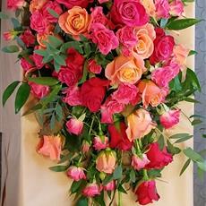 Vibrant rose shower bouquet